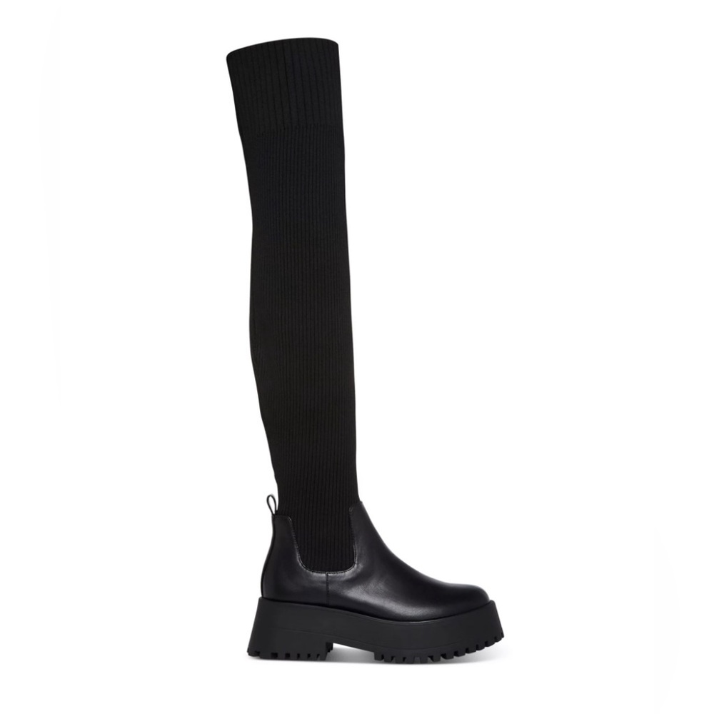Brand New !!!  Madden Girl - Scoop Over-the-Knee Knit Lug Sole Boots -